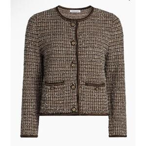 New Veronica Beard Brisa Bouclé Tweed Lady Jacket In Acorn Multi Size XS $548